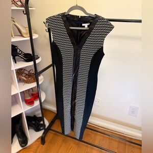 New York & Company Black and White Midi Dress
